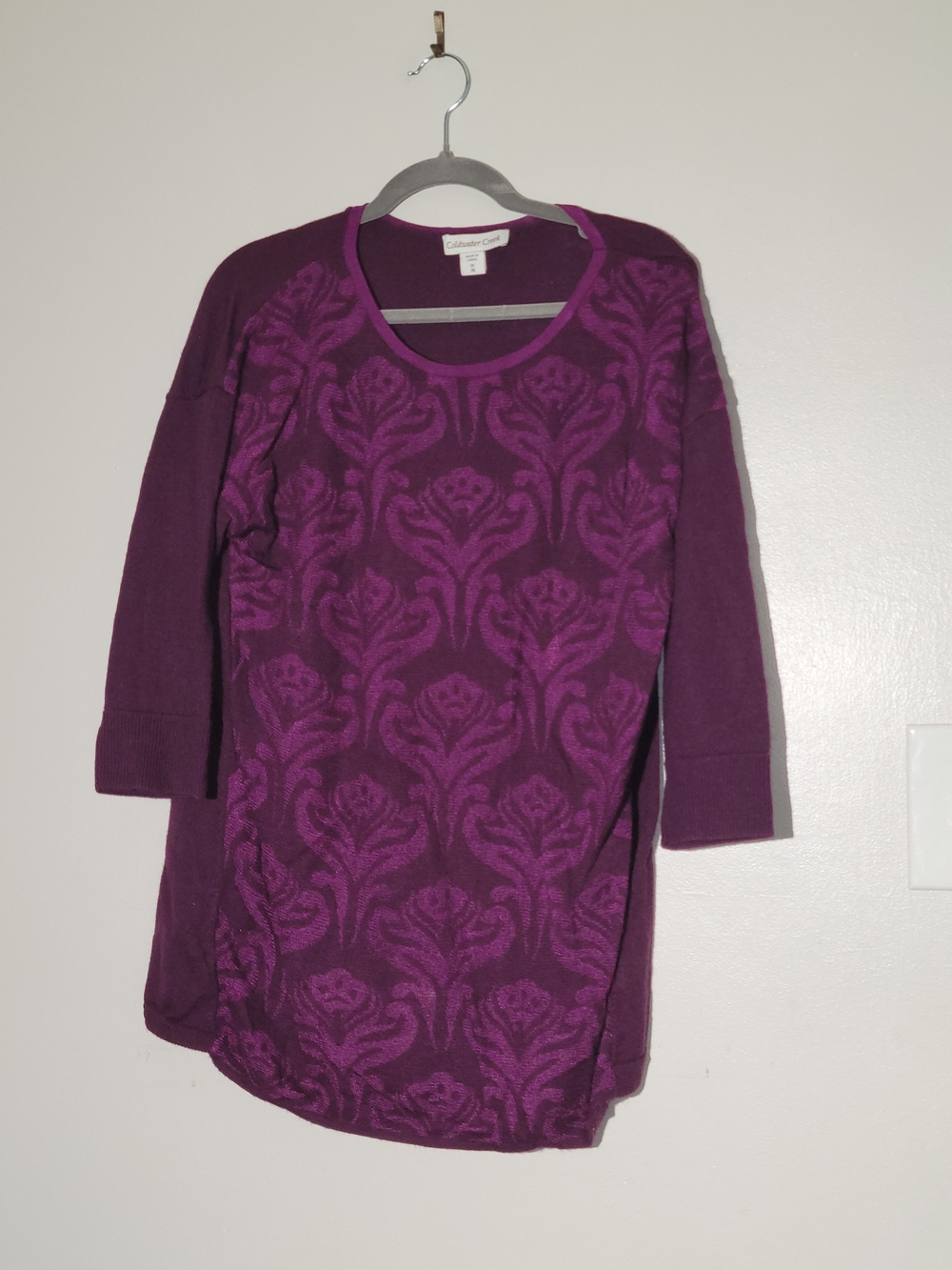 Brighton Collection Purple Patterned Women's Tunic Top